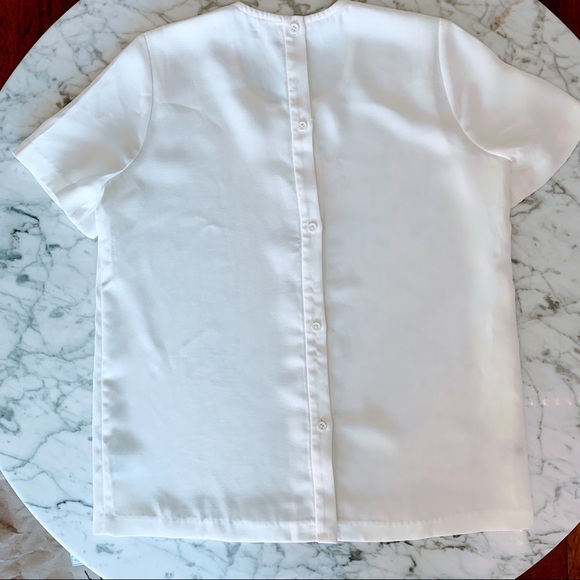 Madewell | White short sleeved back button tee - Picture 2 of 5